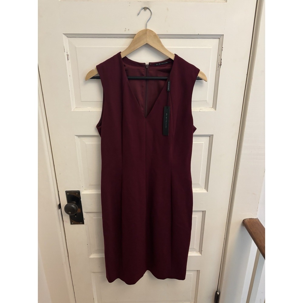 Elie Tahari Women's Purple Roanna V-Neck Sheath Dress Career Size 10 New $278